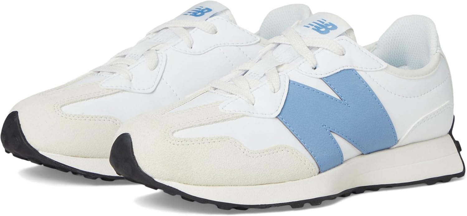 New Balance Unisex-Child 327 V1 Sneaker, Silver Birch/Black